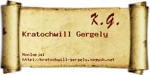 Kratochwill Gergely névjegykártya